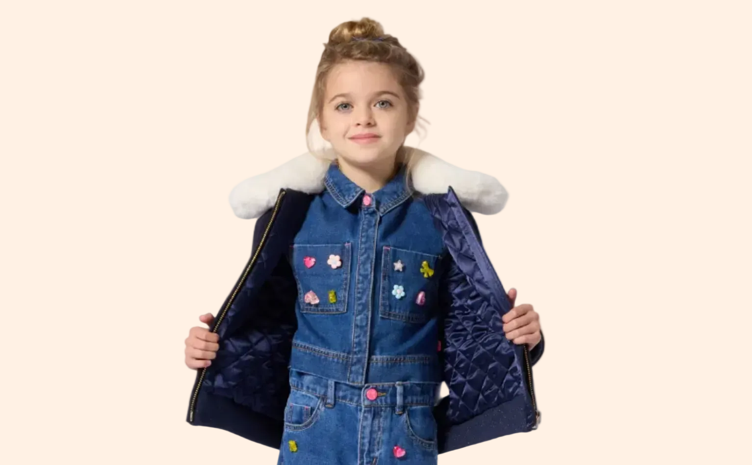 Billieblush Girls Baggy Jeans With Icons| HONEYPIEKIDS