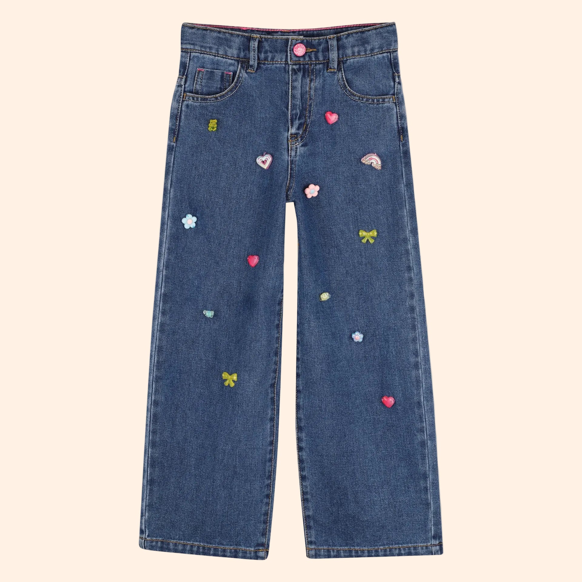 Billieblush Girls Baggy Jeans With Icons| HONEYPIEKIDS