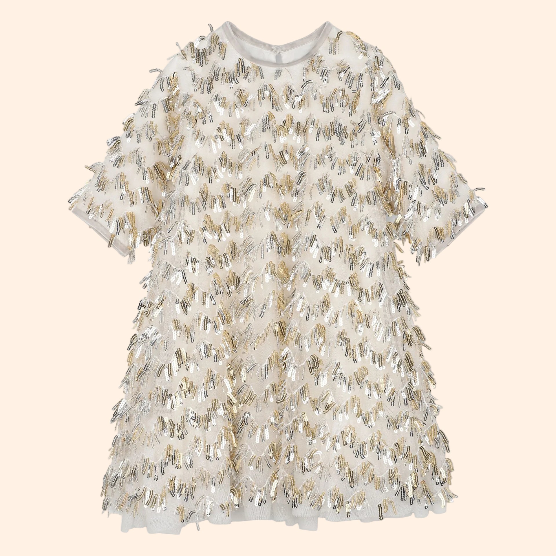 Billieblush Girls Ceremony Sequin Fringe S/S Dress | HONEYPIEKIDS
