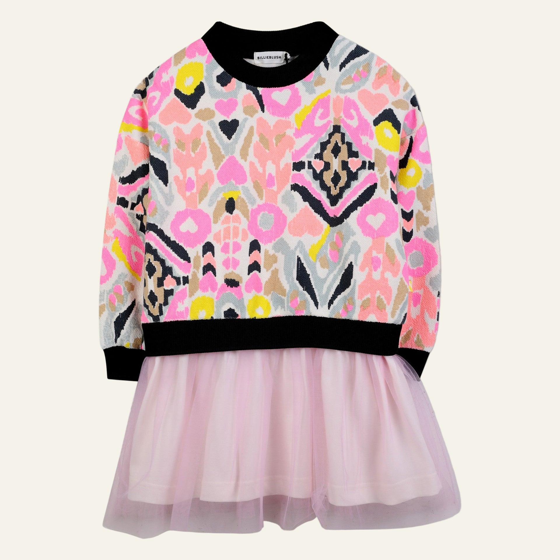 Billieblush Girls Printed Sweater and Tulle Dress | HONEYPIEKIDS.COM