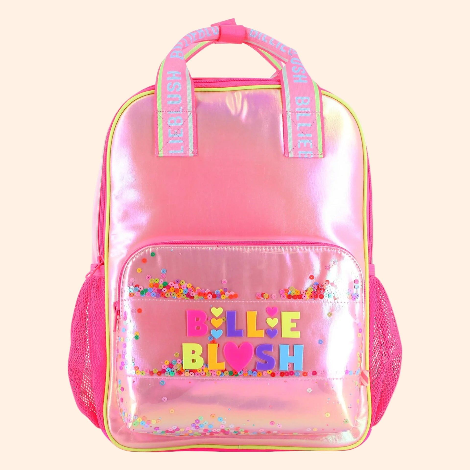 Billieblush Logo Pink Iridescent Backpack | HONEYPIEKIDS