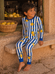 Boys L/S 2-Piece Pajama Set - Amalfi Lemon Classico | HONEYPIEKIDS