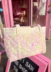 Colorful Natalie Bows and Flowers Patchwork Tote | HONEYPIEKIDS