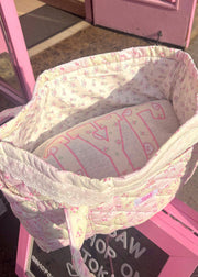 Colorful Natalie Bows and Flowers Patchwork Tote | HONEYPIEKIDS