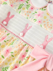 Easter Bunny Embroidery Smocking Girls Dress | HONEYPIEKIDS