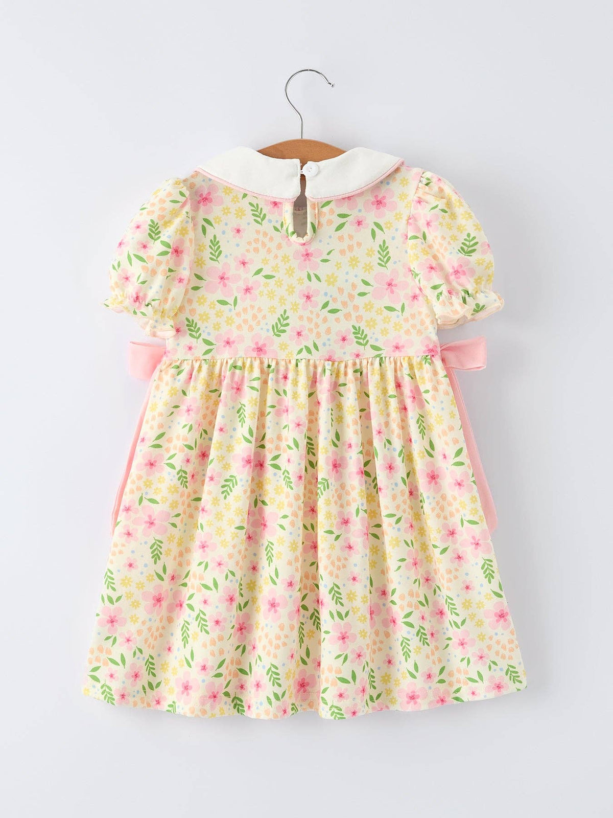 Easter Bunny Embroidery Smocking Cute Baby Girls Dress 4