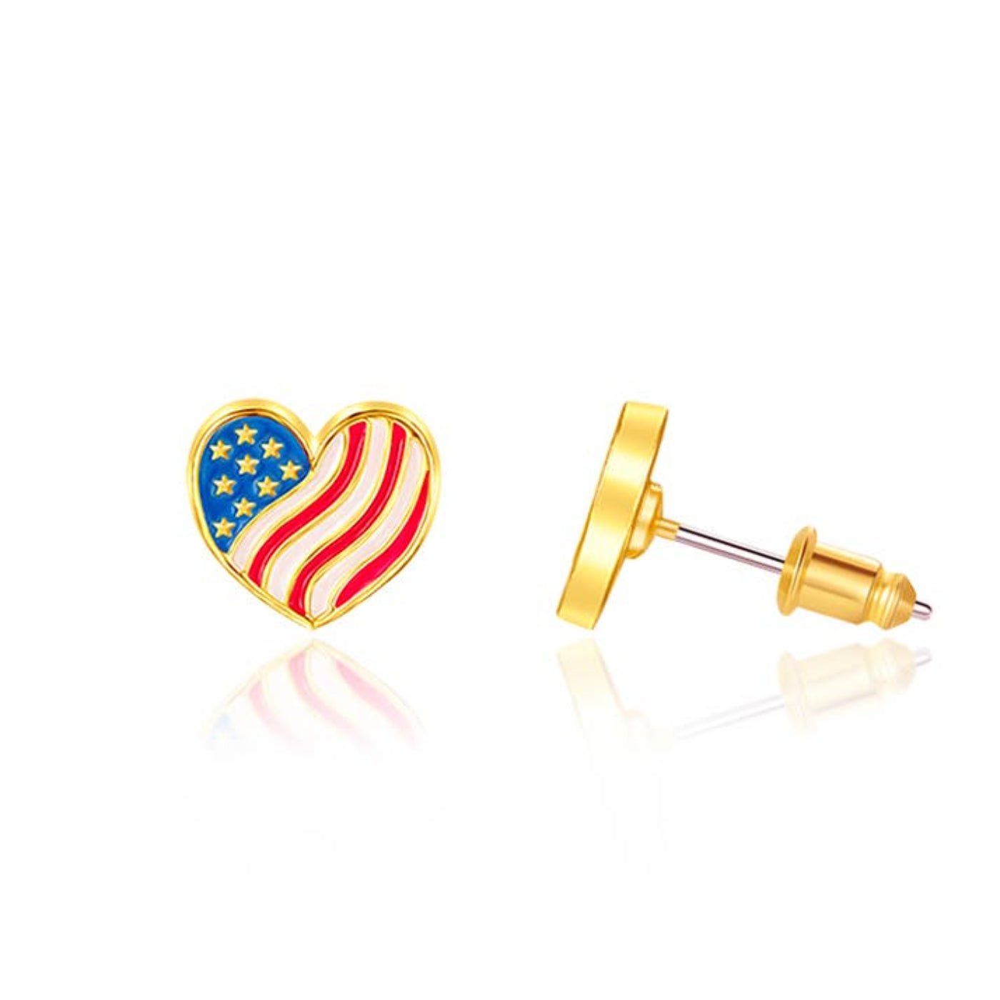 Girl Nation Heart the USA Stud Earrings | HONEYPIEKIDS
