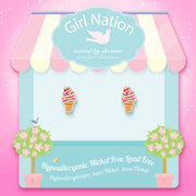 Girl Nation Soft Serve Swirl Cutie Stud Earrings | HONEYPIEKIDS