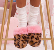 OMG Girls Plush Leopard Slippers | HONEYPIEKIDS