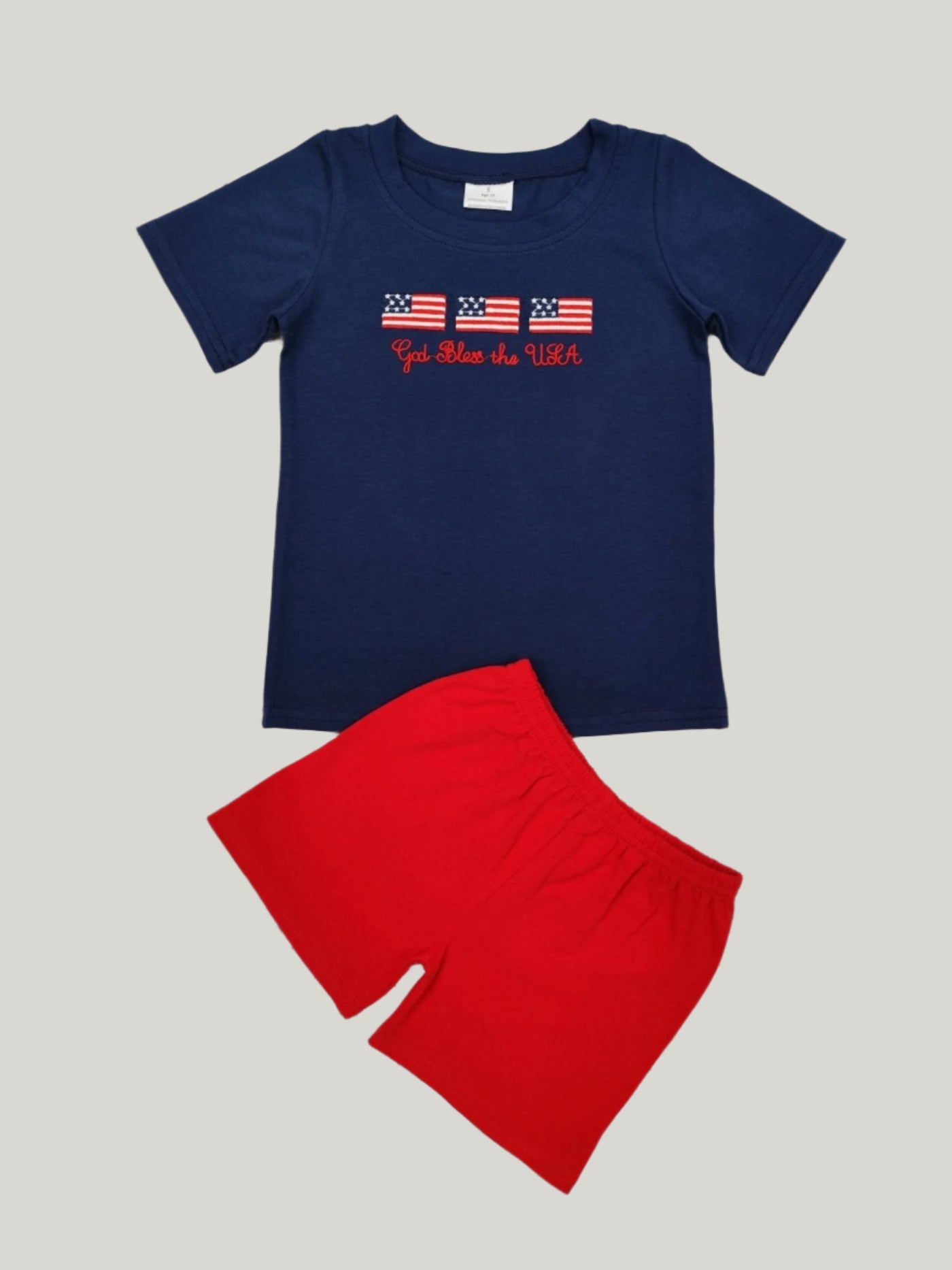 God Bless The U.S.A. Patriotic Boys Shorts Set | HONEYPIEKIDS 