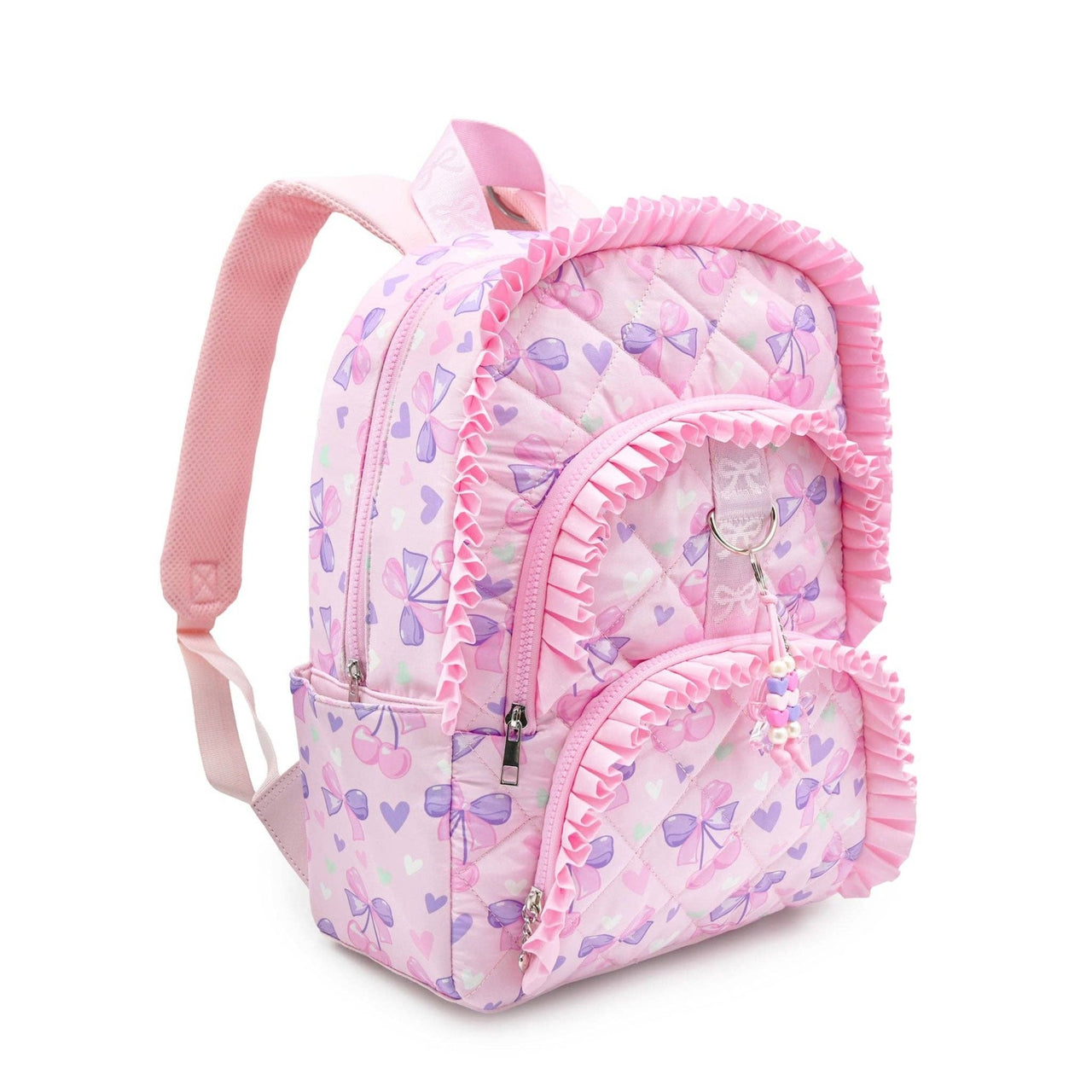 HONEYPIEKIDS | OMG Cherries and Ruffles Quilted Girls School Backpack