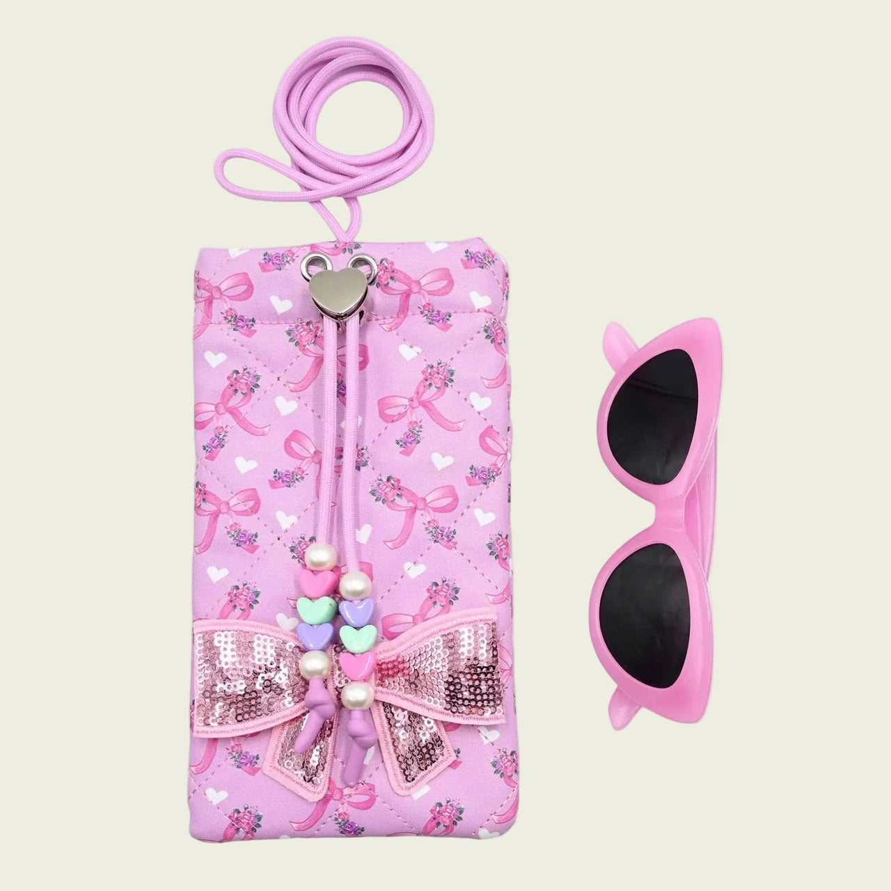
HONEYPIEKIDS | OMG Bow Floral Sunglasses and Drawstring Case