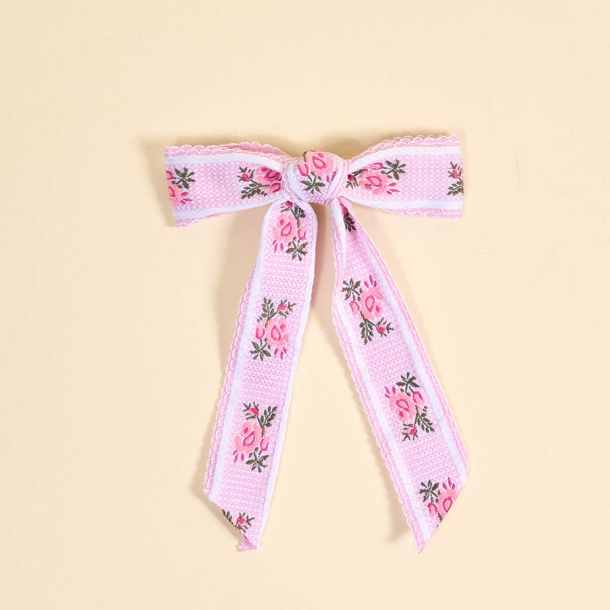 Heirloom Rosette Fabric Hair Bow – Pink | HONEYPIEKIDS