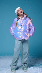 HONEYPIEKIDS | Lola and The Boys Girls Lavender Shimmer Puffer Jacket 