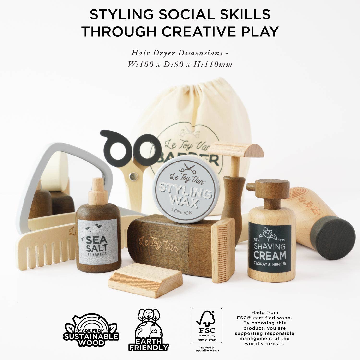 Le Toy Van Wooden Toy Barber Play Kit |
 HONEYPIEKIDS