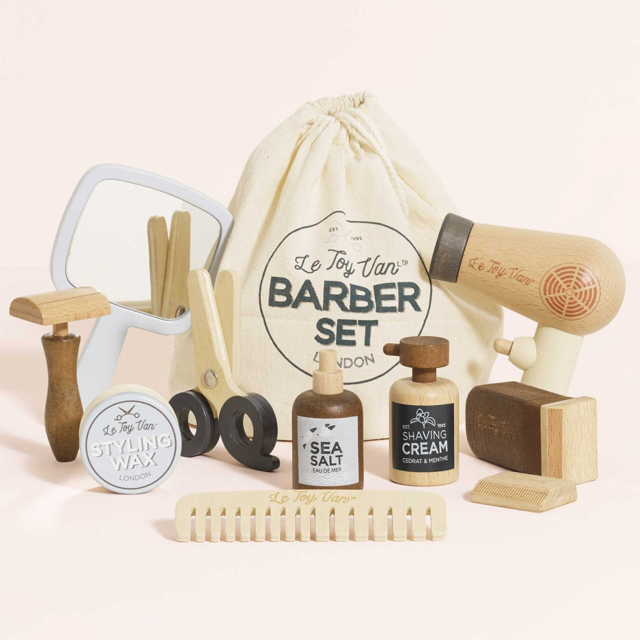 Le Toy Van Wooden Toy Barber Play Kit | HONEYPIEKIDS