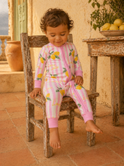 Lemon Amore Baby Girls 2-Way Zip Romper  | HONEYPIEKIDS