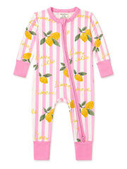 Lemon Amore Baby Girls 2-Way Zip Romper  | HONEYPIEKIDS