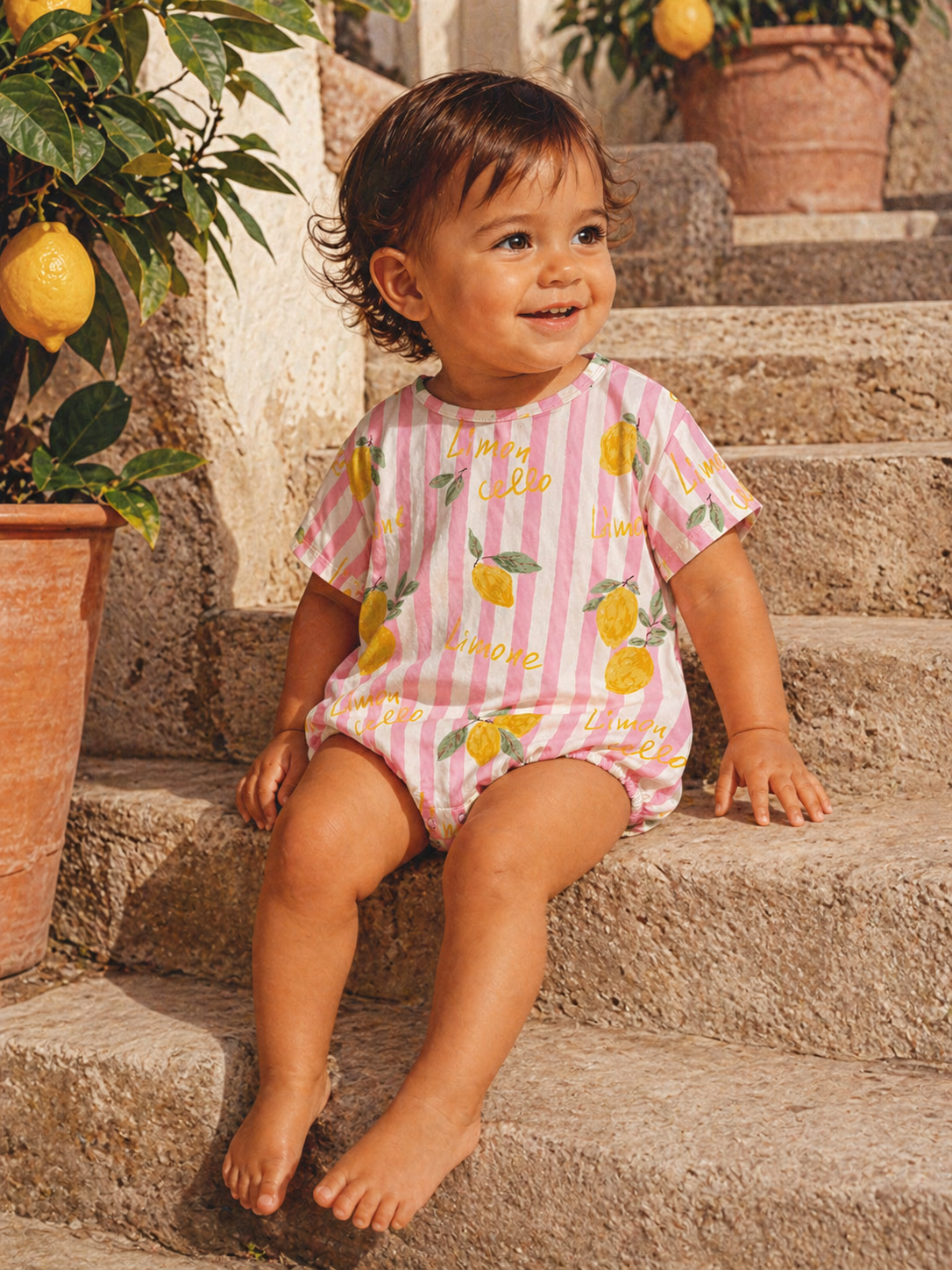 Lemon Amore Baby Girls T-Shirt Bubble Romper | HONEYPIEKIDS