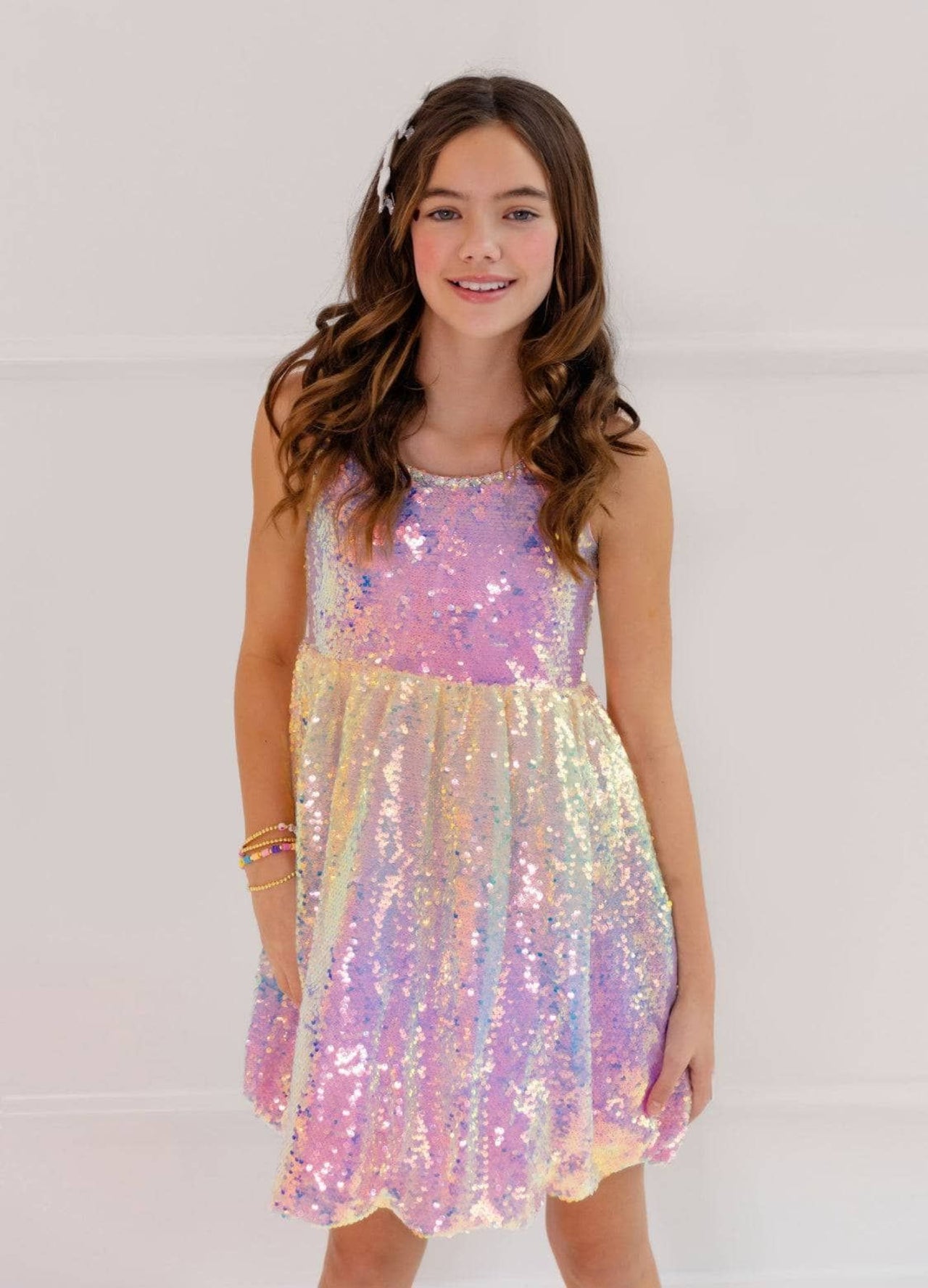 Lola and The Boys Sparkle Ombre Rainbow Dress | HONEYPIEKIDS | Lola + the Boys Dresses