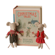 Maileg Christmas Twin Mice, Little Sister and Brother in Book | HONEYPIEKIDS