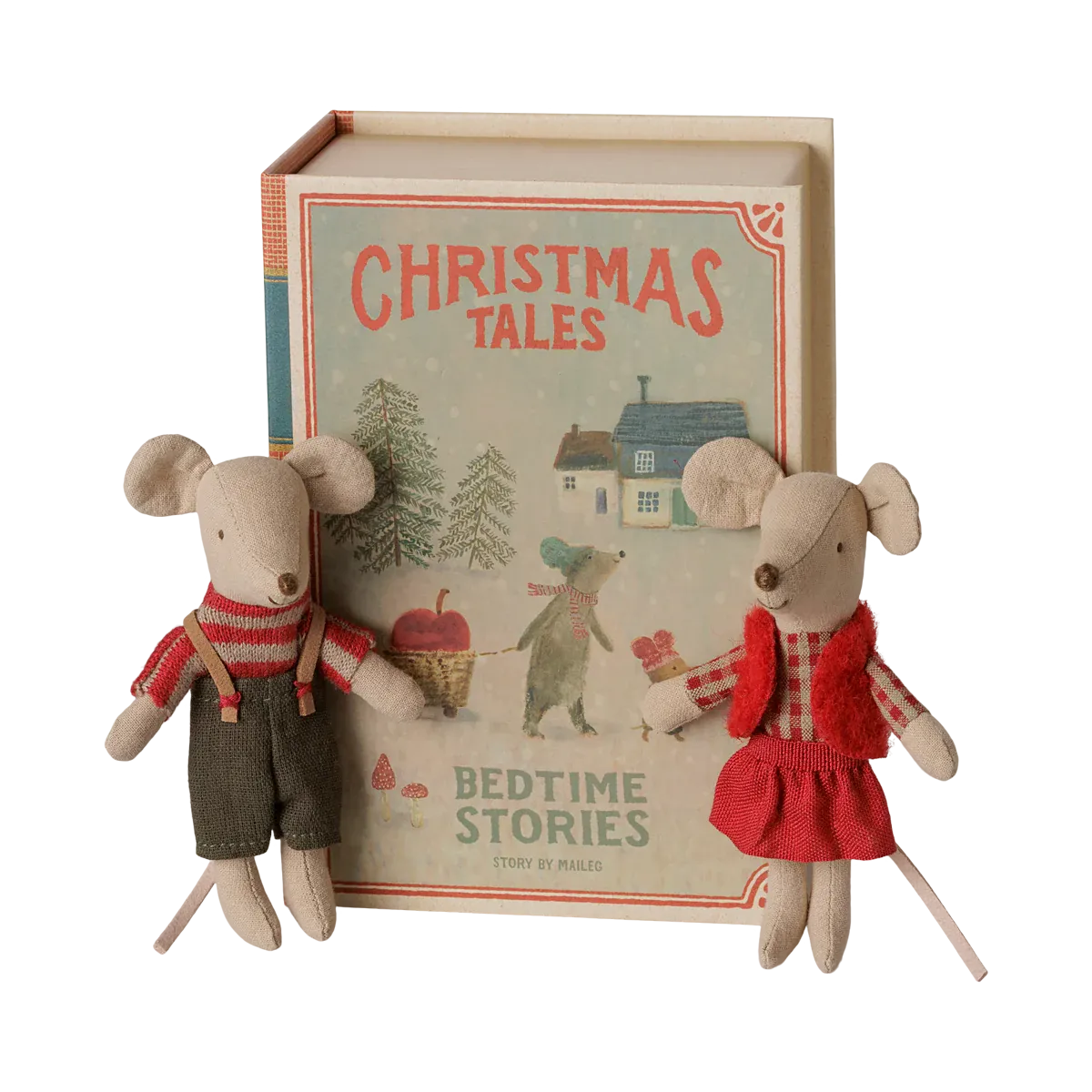 Maileg Christmas Twin Mice, Little Sister and Brother in Book | HONEYPIEKIDS