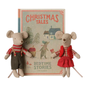 Maileg Christmas Twin Mice, Little Sister and Brother in Book | HONEYPIEKIDS