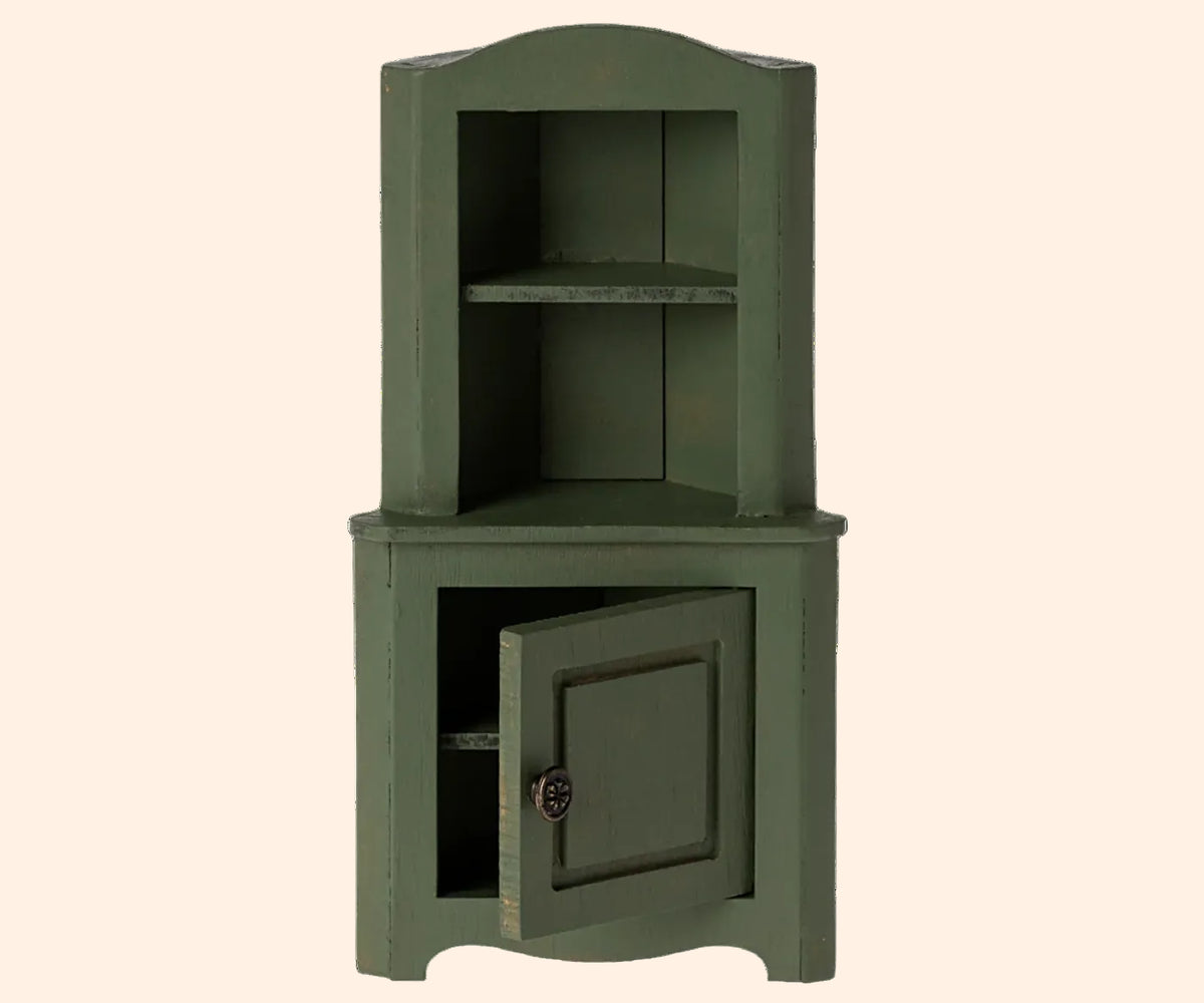 Maileg Corner Cabinet, Mouse - Dark Green | HONEYPIEKIDS
