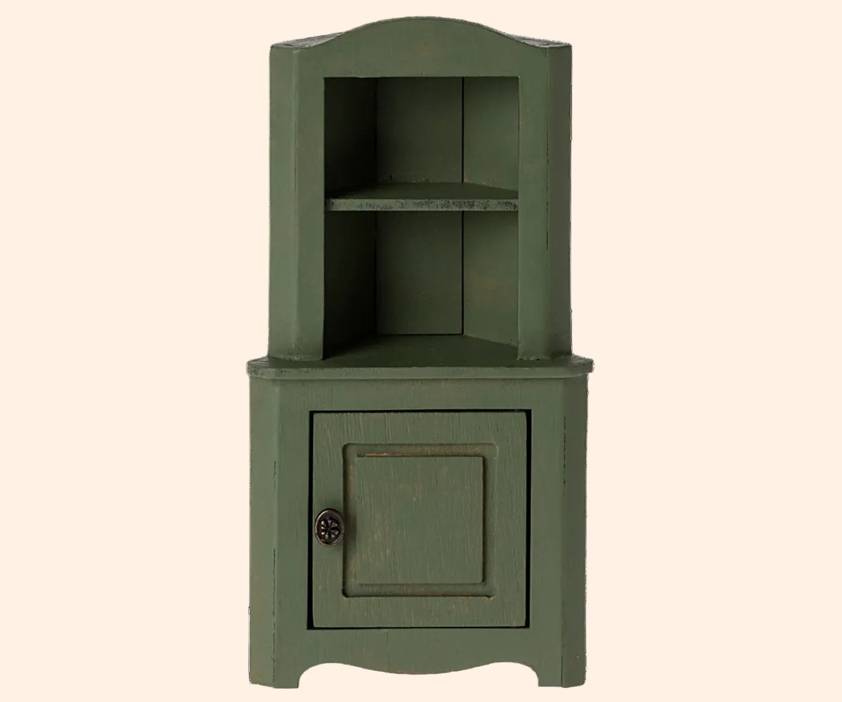 Maileg Corner Cabinet, Mouse - Dark Green | HONEYPIEKIDS