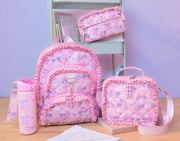 OMG Cherry Bow and Ruffle Quilted School Lunch Bag | HONEYPIEKIDS 