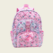 OMG Floral Quilted School Backpack With Bow Charm | HONEYPIEKIDS