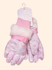 OMG Girls Floral Winter Ski Gloves | HONEYPIEKIDS