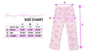 OMG Girls Striped Bow Print Lounge Pants Size Chart- HoneyPieKids.com