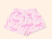 OMG Girls Striped Bow Printed Cozy Girls Pajama Shorts | HONEYPIEKIDS 