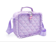 OMG Lavender Bow and Ruffle Quilted School Lunch Bag | HONEYPIEKIDS 