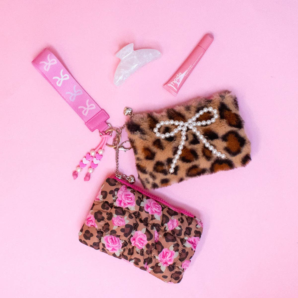 OMG Quilted Leopard 3 Piece Coin Purse and Keychain | HONEYPIEKIDS 