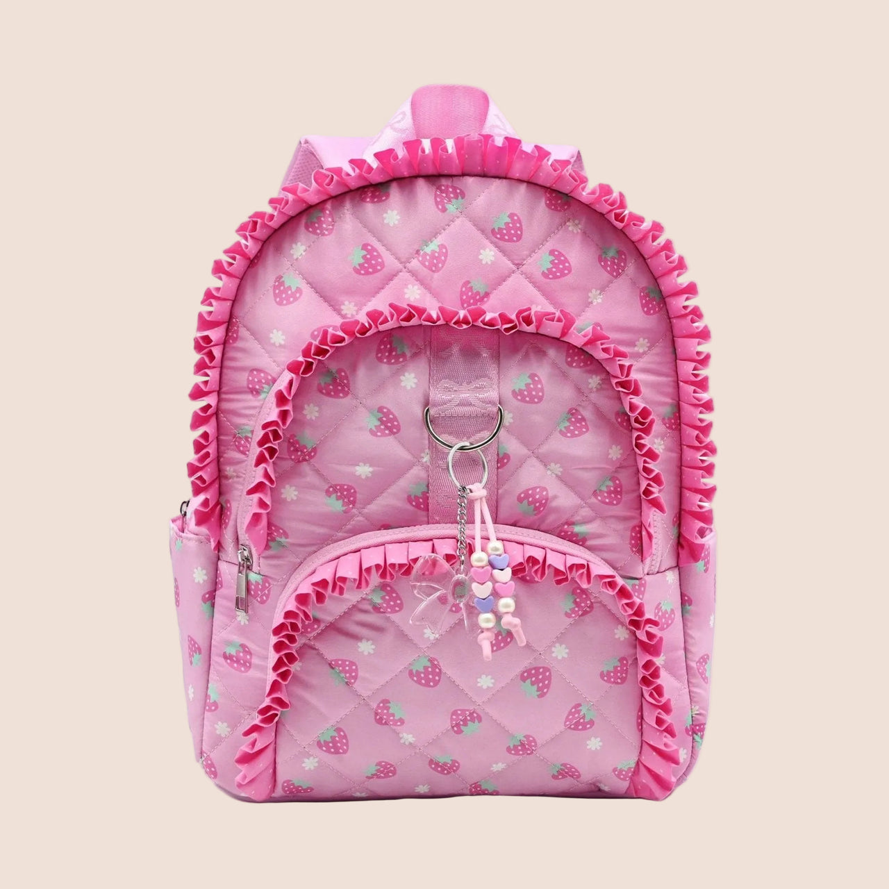 OMG Strawberries and Ruffles Quilted Backpack | HONEYPIEKIDS