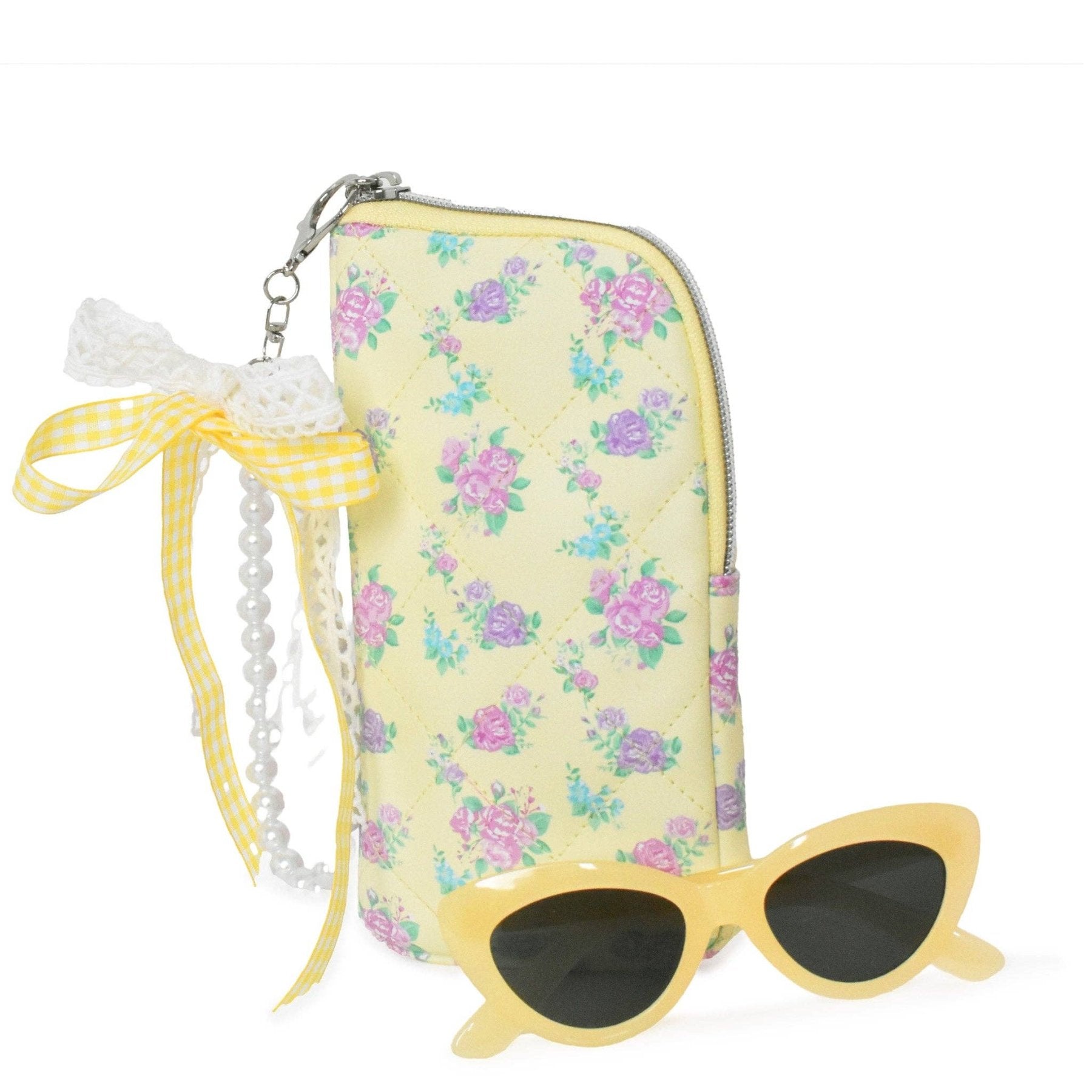 OMG Yellow Floral Wristlet Case and Sunglasses | HONEYPIEKIDS