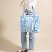 Oh So Fancy Blue Everyday Quilted Tote Bag | HONEYPIEKIDS