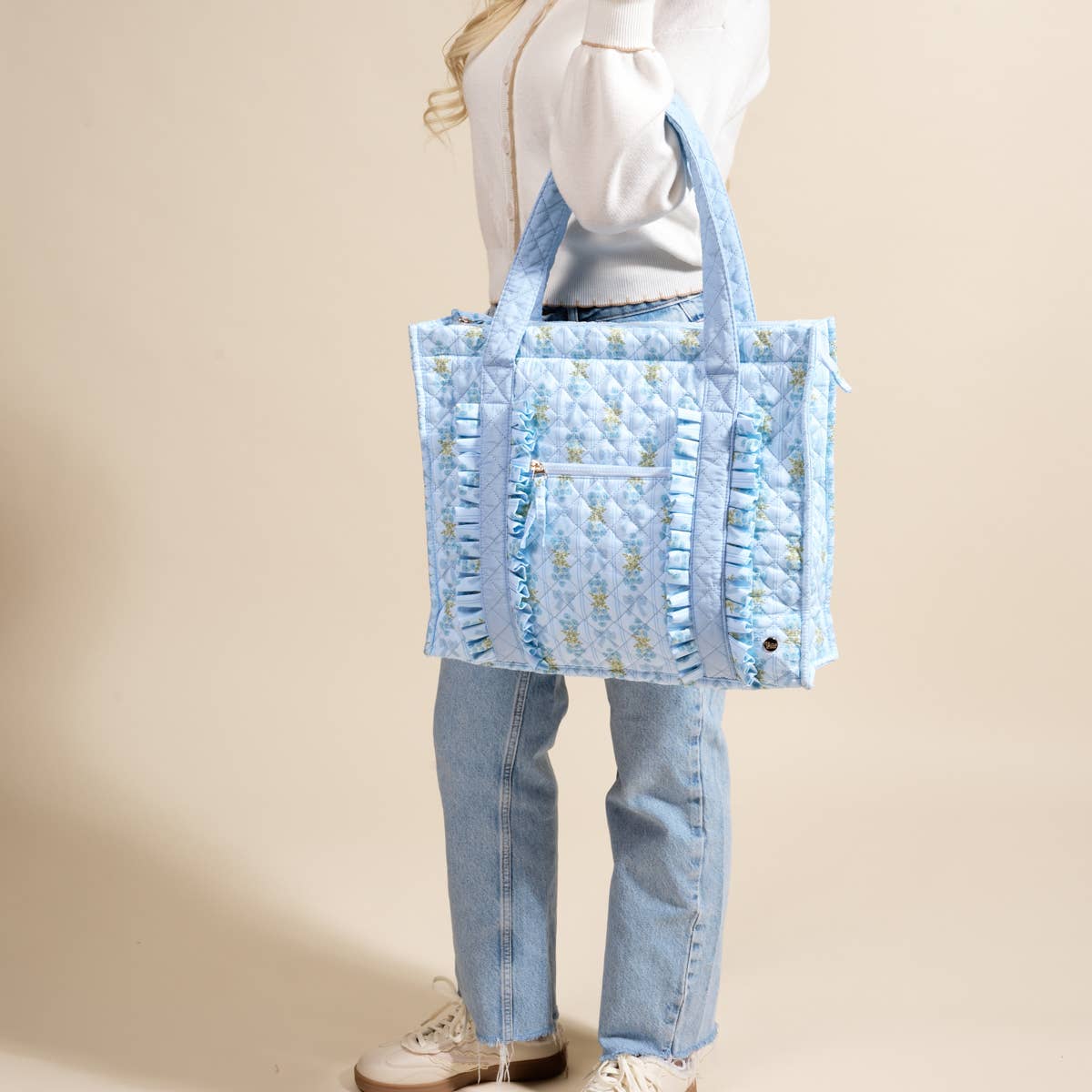 Oh So Fancy Blue Everyday Quilted Tote Bag | HONEYPIEKIDS
