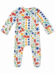 Palermo Picnic Bamboo Baby Footie Sleeper with 2-Way Zip | HONEYPIEKIDS