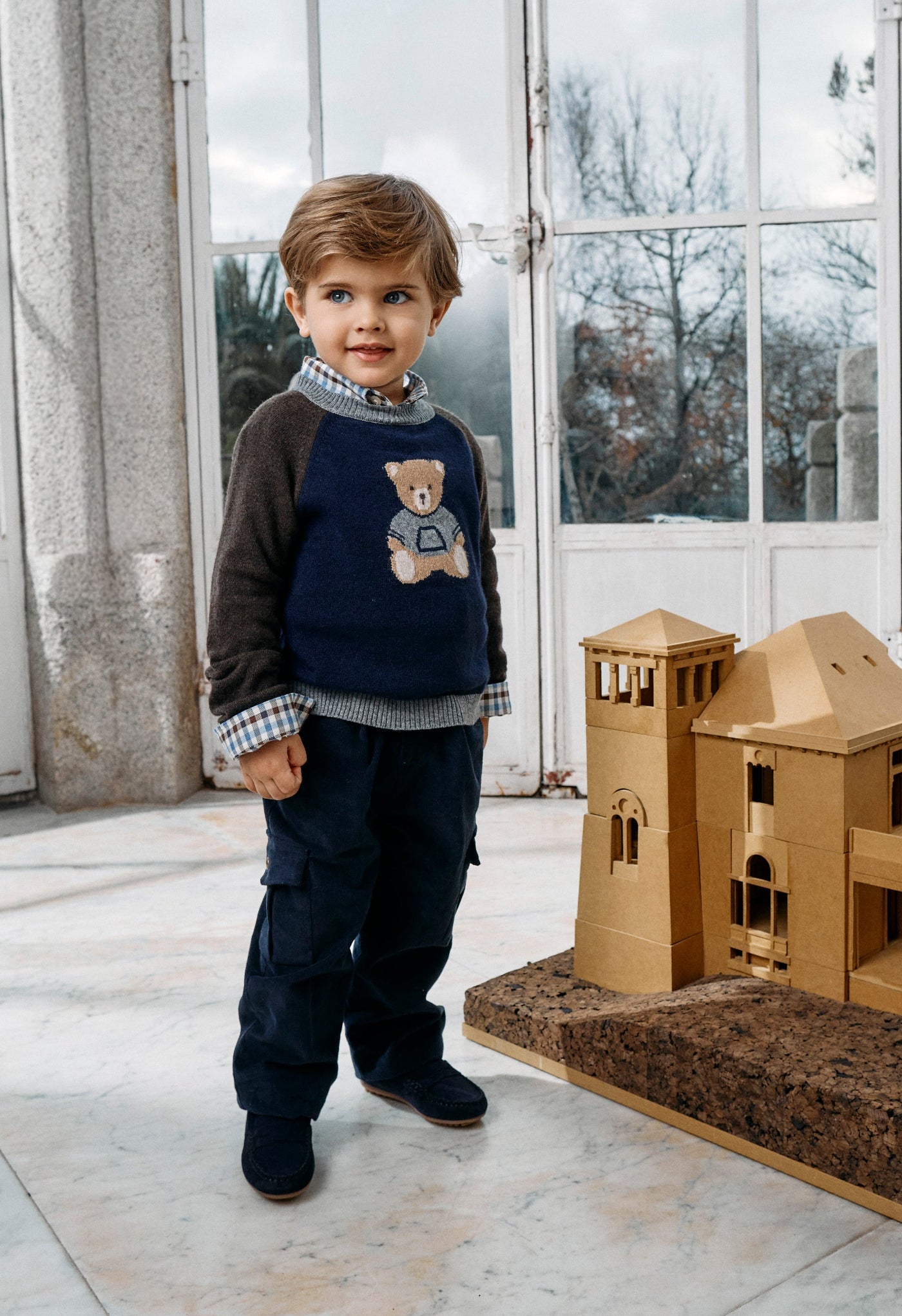 Patachou Boys Navy Blue Corduroy Pants | HONEYPIEKIDS