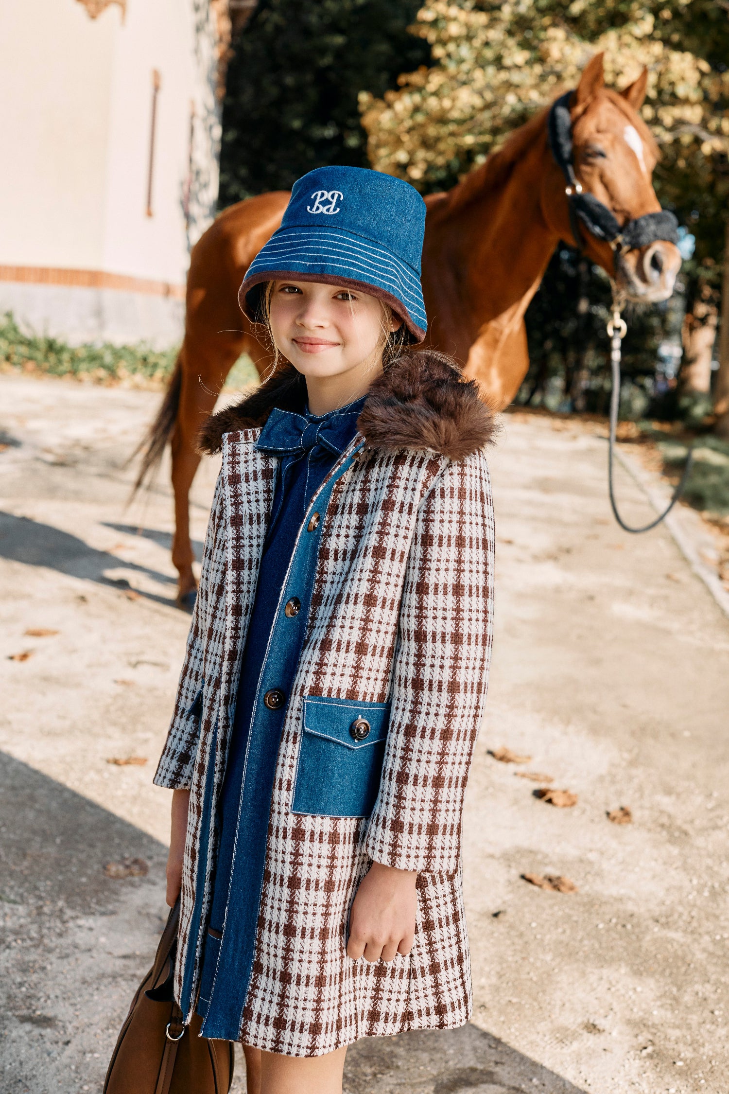 Patachou Girls Indigo Blue Denim Bucket Hat | HONEYPIEKIDS.COM
