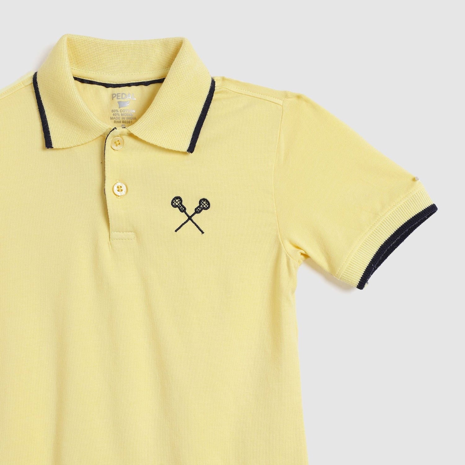 Pedal Boys Lacrosse Polo - Pale Yellow | HONEYPIEKIDS.COM