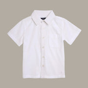 Pedal Boys Seersucker S/S Shirt  - White | HONEYPIEKIDS