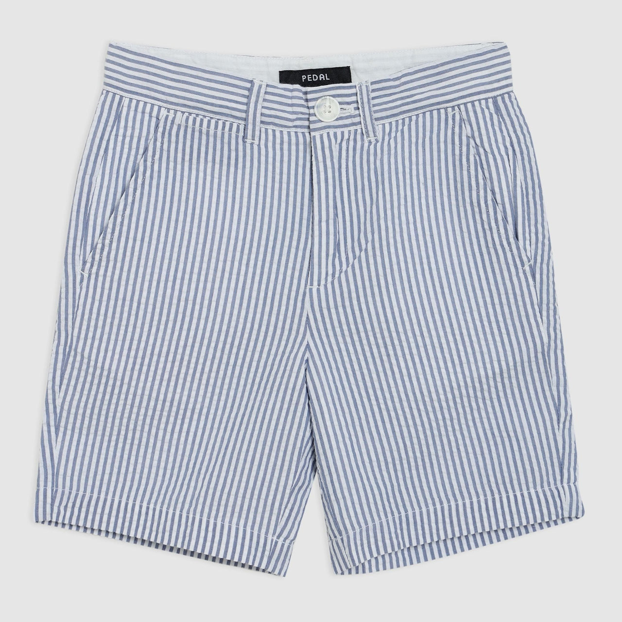 Pedal Boys Seersucker Short - Blue | HONEYPIEKIDS