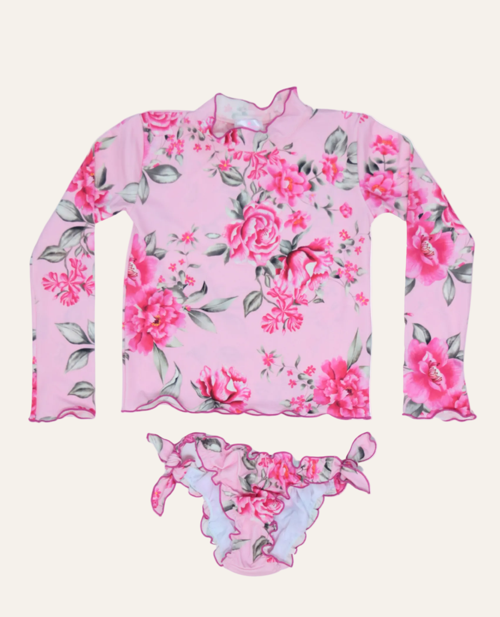Piccoli Principi ALESSANDRA L /S Two Piece Swimsuit - WILD ROSE | HONEYPIEKIDS