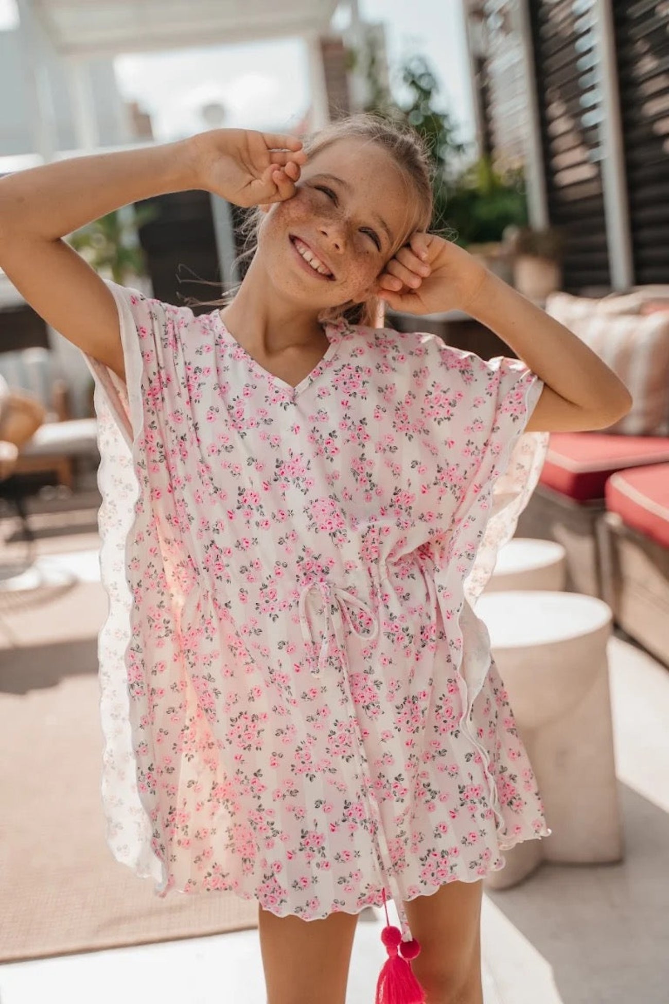 Piccoli Principi LIDIA Coverup - ROSES STRIPES | HONEYPIEKIDS