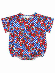 Pomodoro Check Baby T-Shirt Bubble Romper | HONEYPIEKIDS