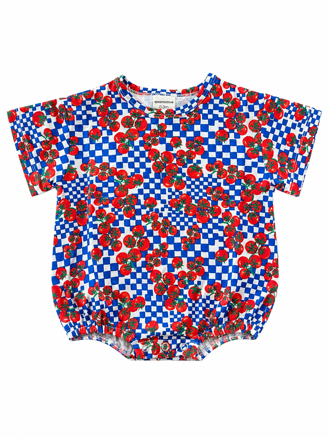 Pomodoro Check Baby T-Shirt Bubble Romper | HONEYPIEKIDS